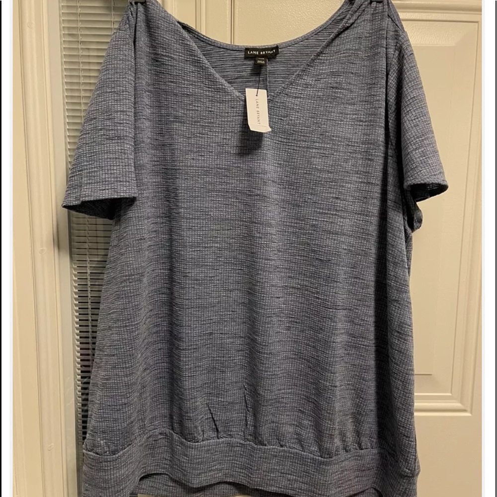 Lane Bryant Banded Top, Blue, 22/24